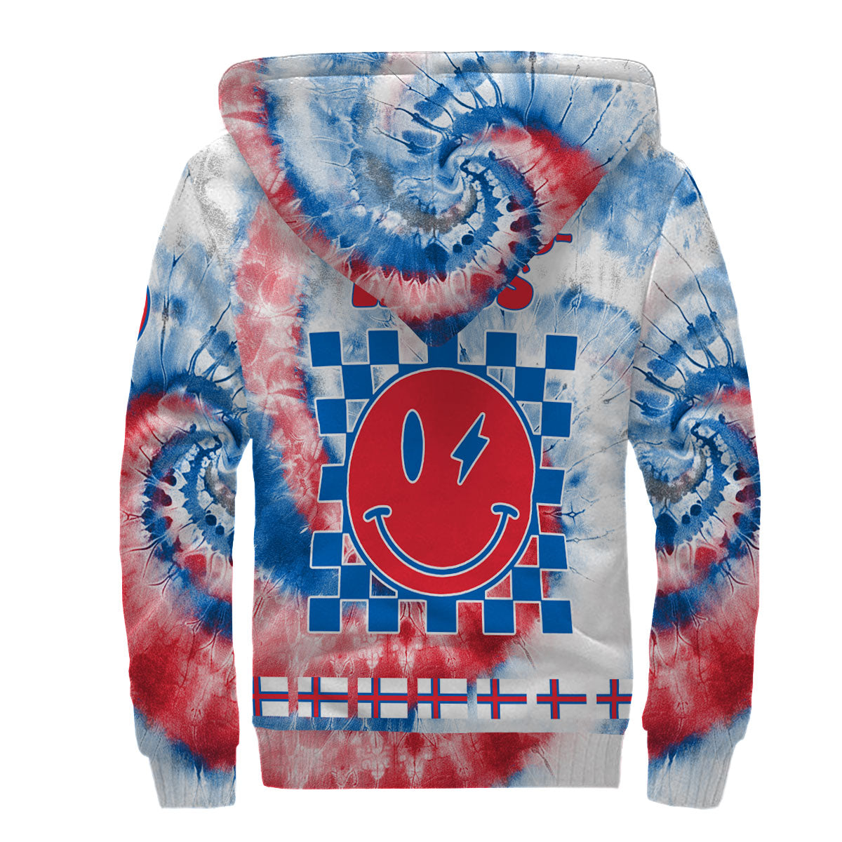 Faroe Islands Sherpa Hoodie Custom Tie Dye Style 2