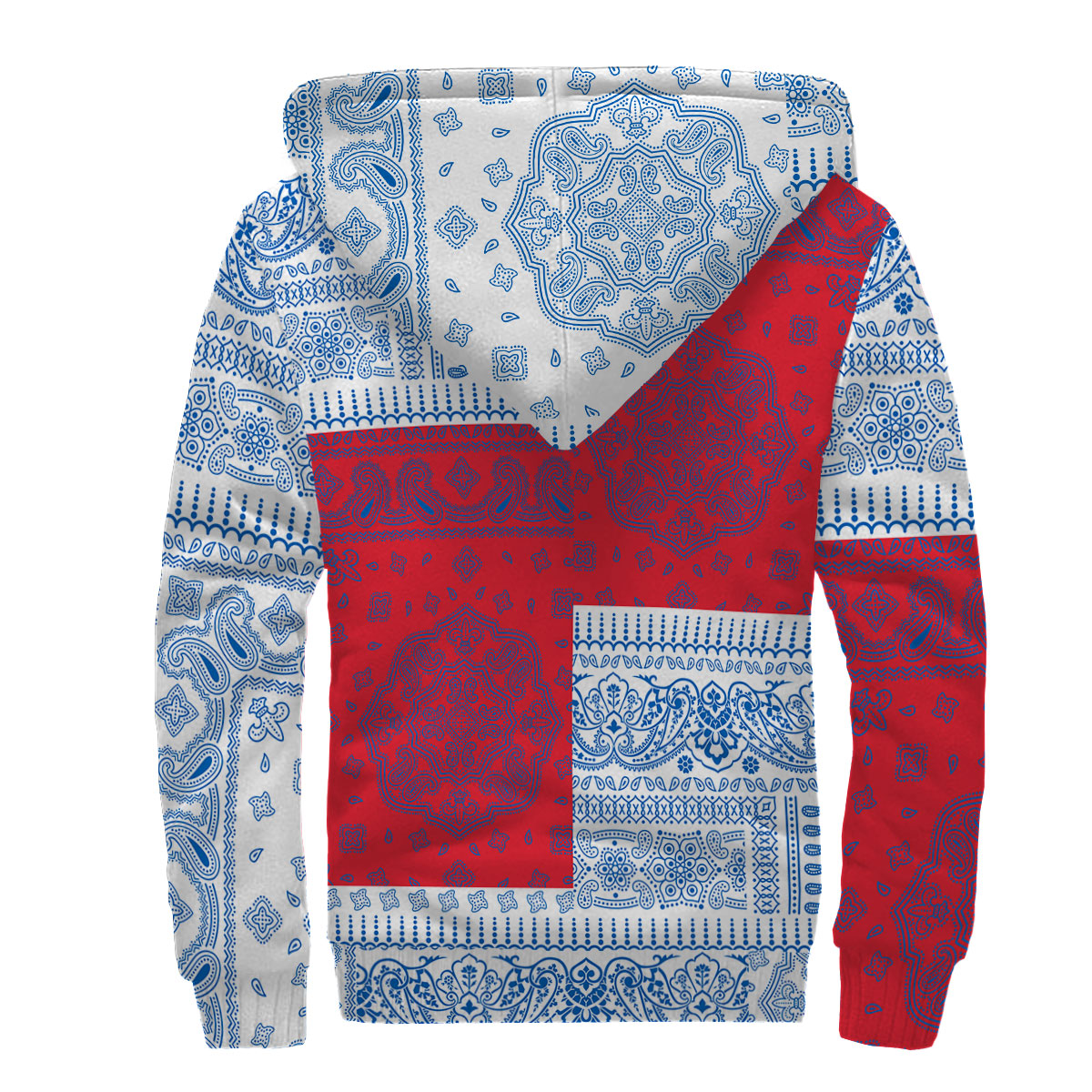 Faroe Islands Sherpa Hoodie Flag And Paisley Basic Style 2