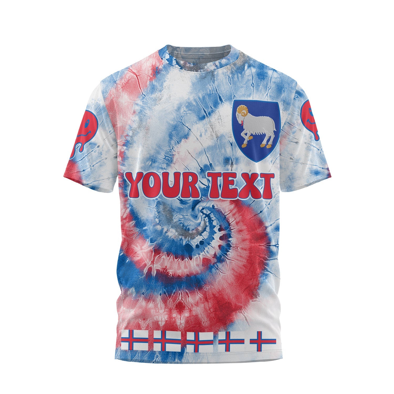 Faroe Islands T Shirt Custom Tie Dye Style 1