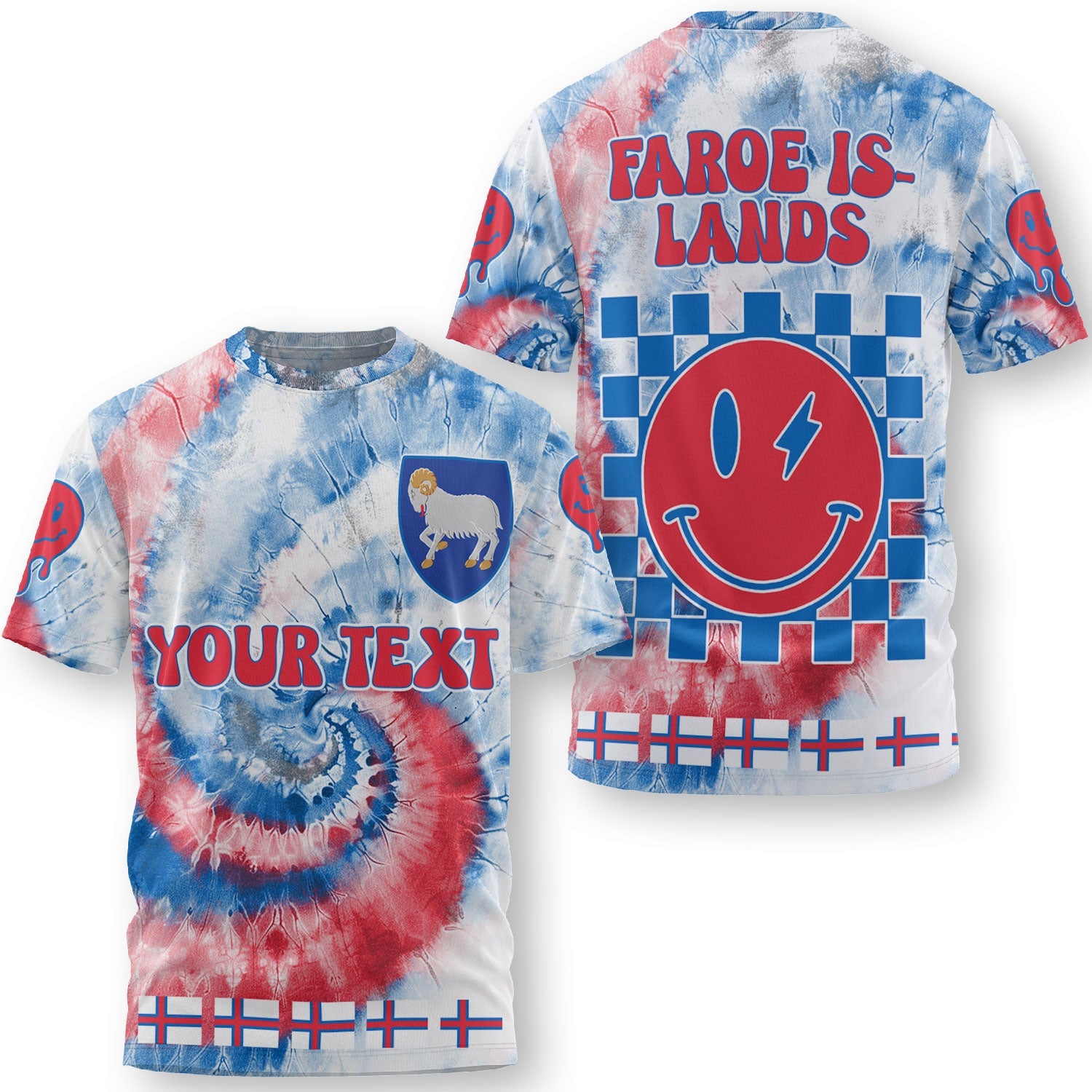 Faroe Islands T Shirt Custom Tie Dye Style 3