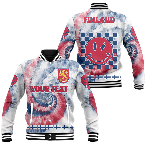 Finland Baseball Jacket Custom Tie Dye Style 1