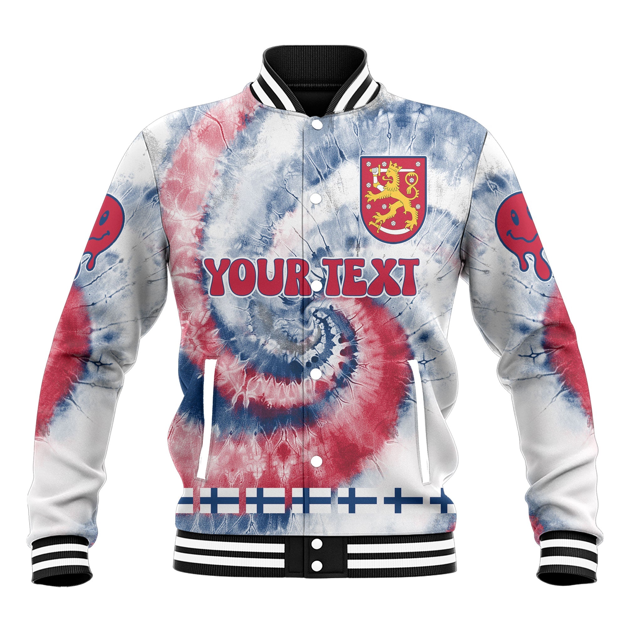 Finland Baseball Jacket Custom Tie Dye Style 2