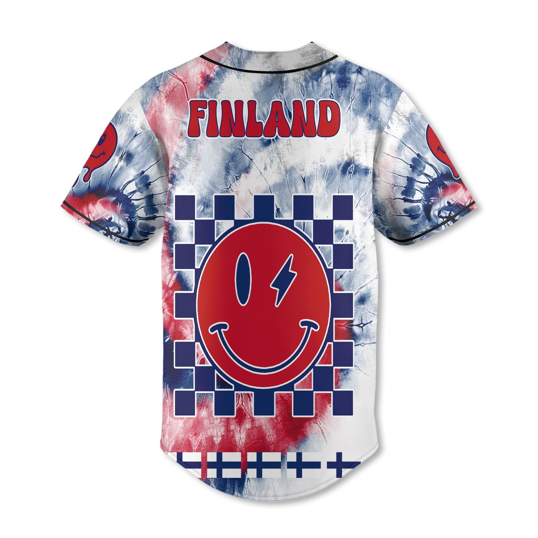 Finland Baseball Jersey Custom Tie Dye Style 3