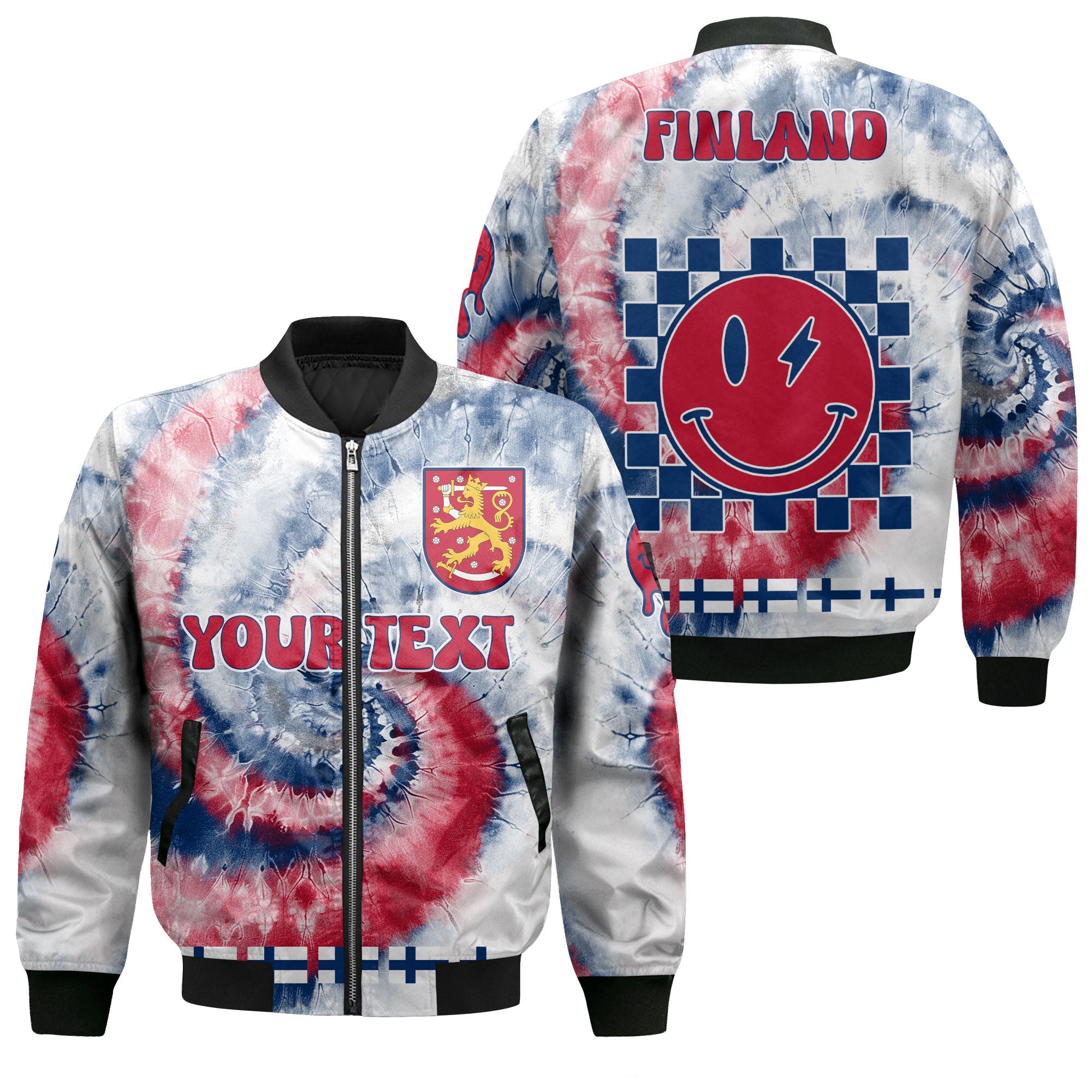 Finland Bomber Jacket Custom Tie Dye Style 1