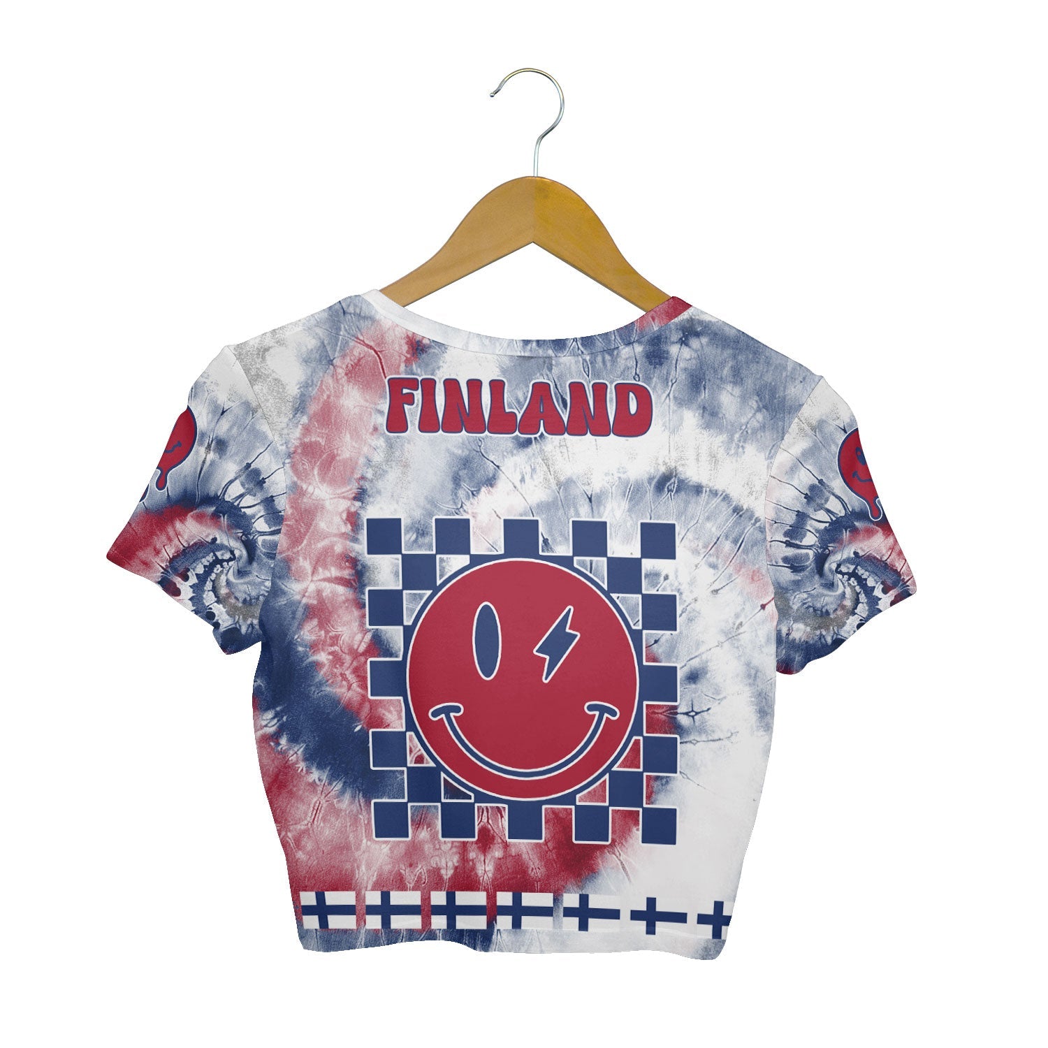 Finland Croptop T Shirt Custom Tie Dye Style 2