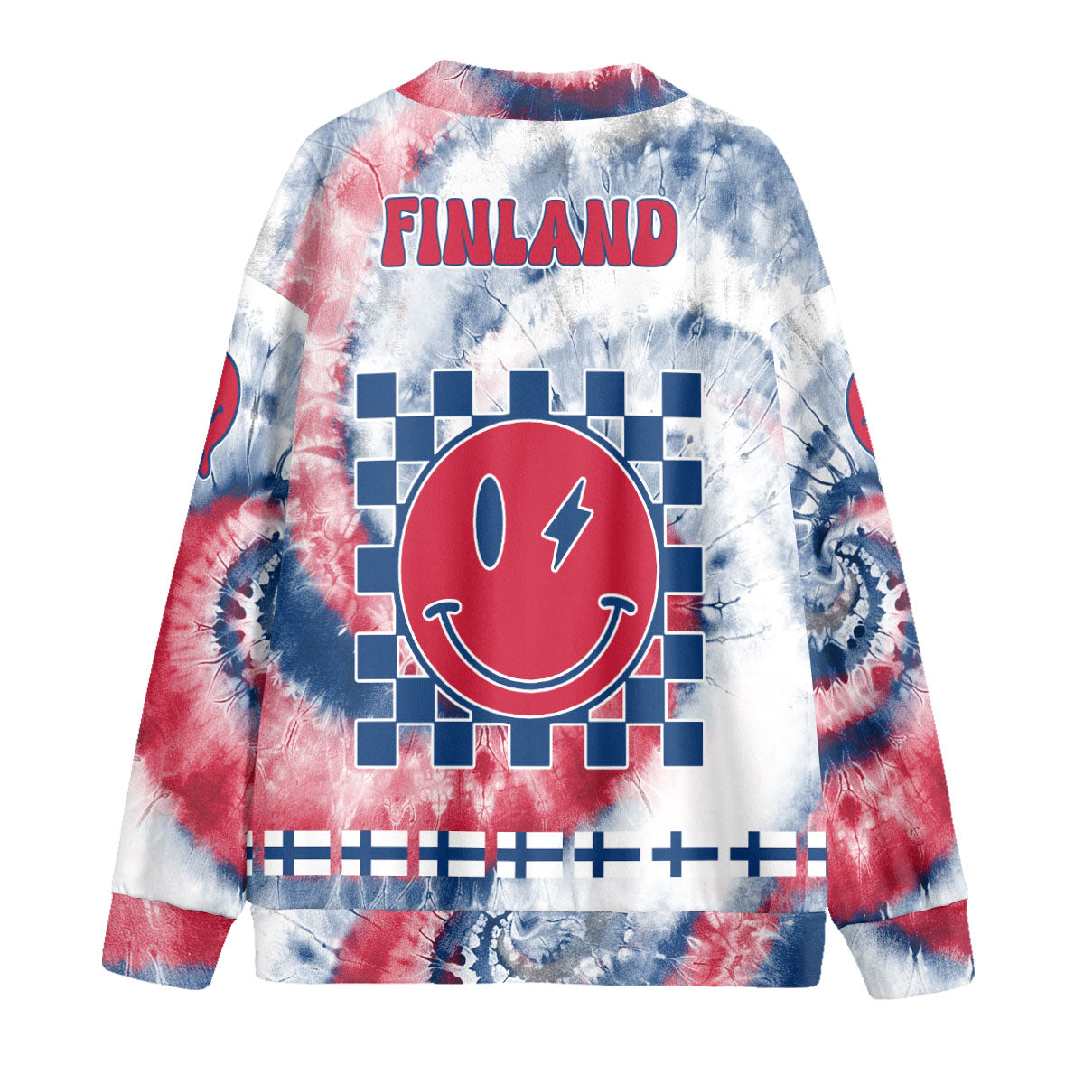 Finland Fleece Cardigan Custom Tie Dye Style 2