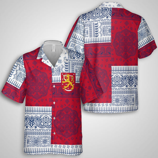 Finland Hawaiian Shirt Flag And Paisley Basic Style 1