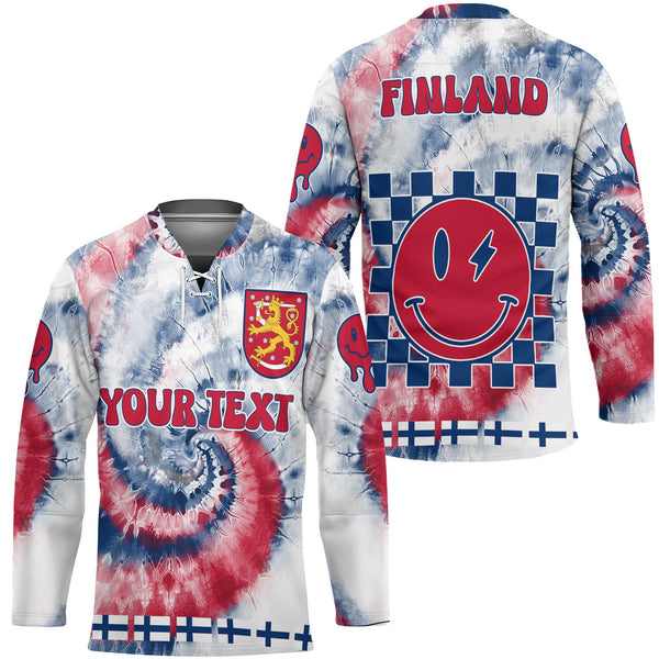 Finland Hockey Jersey Custom Tie Dye Style 1