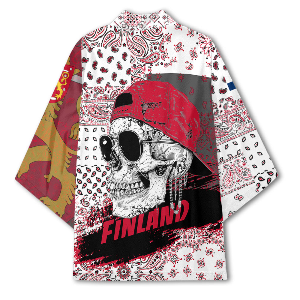 Finland Kimono Paisley Flag And Skull Style 3