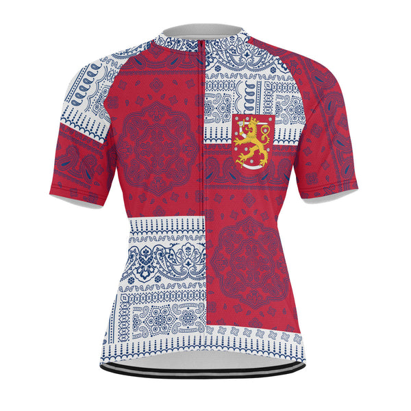 Finland Men Cycling Jersey Flag And Paisley Basic Style 1