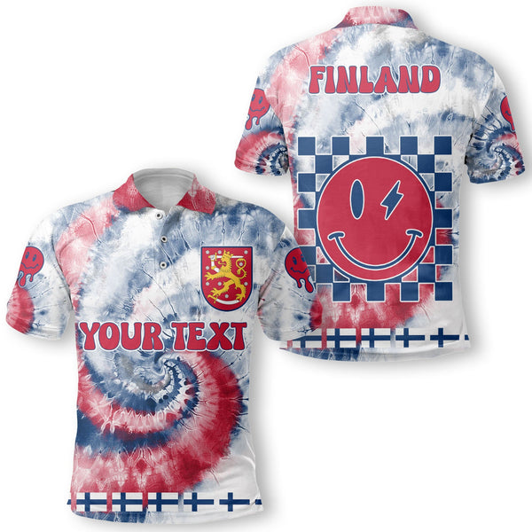 Finland Polo Shirt Custom Tie Dye Style 1