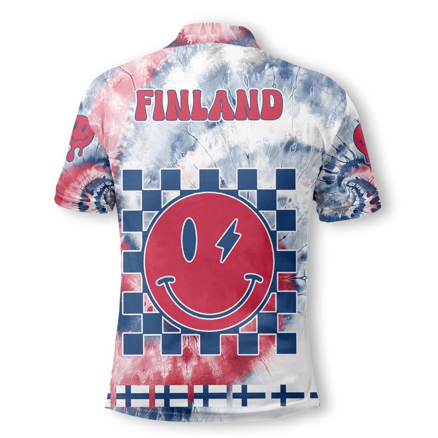 Finland Polo Shirt Custom Tie Dye Style 3