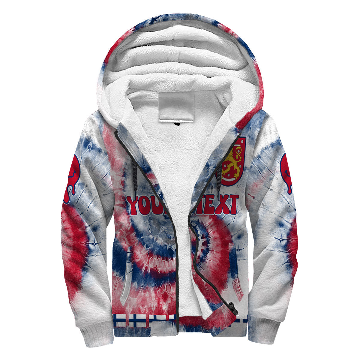 Finland Sherpa Hoodie Custom Tie Dye Style 3