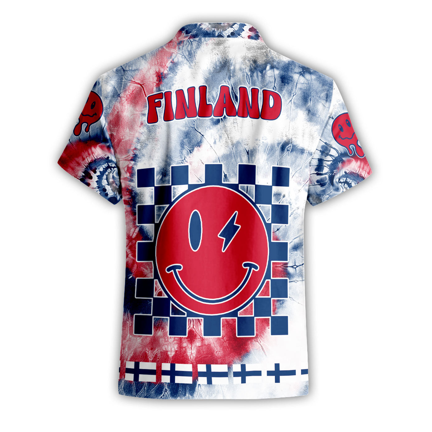 Finland Short Sleeve Shirt Custom Tie Dye Style 2