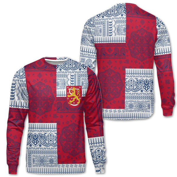 Finland Sweatshirt Flag And Paisley Basic Style 1