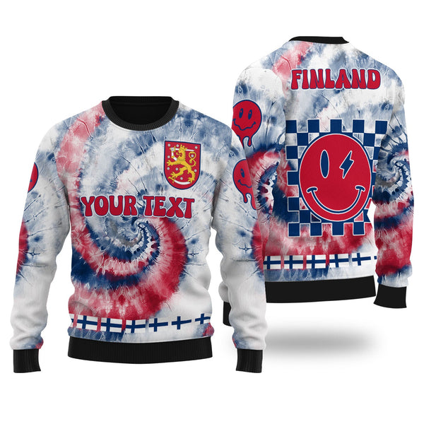 Finland Ugly Sweater Custom Tie Dye Style 1