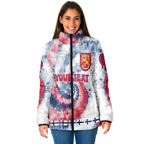 Finland Women Padded Jacket Custom Tie Dye Style 1