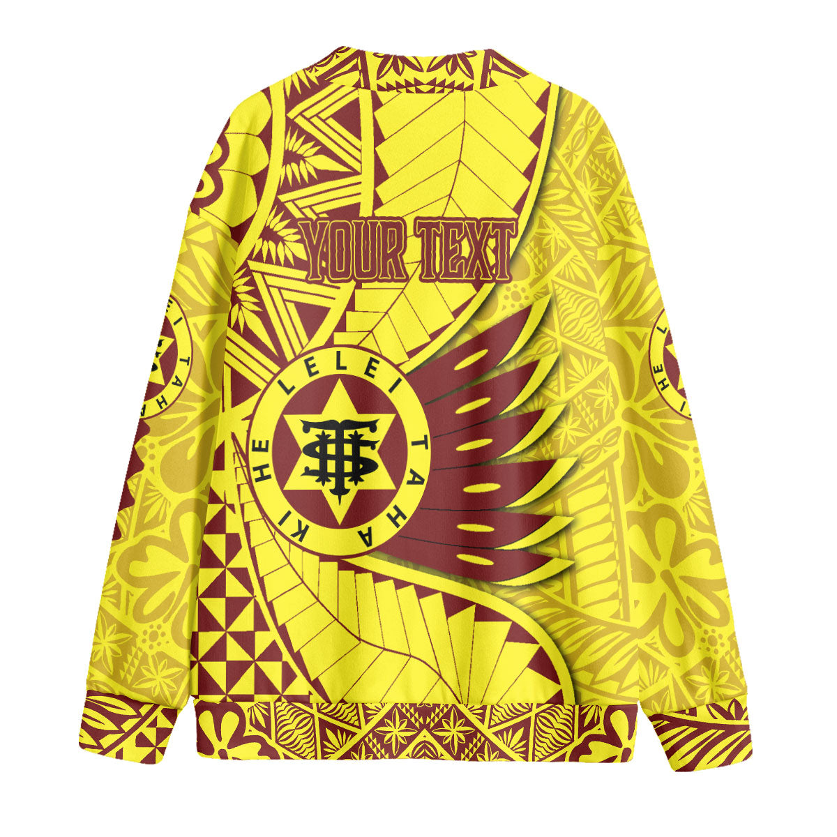 Custom Tonga High School Knitted Fleece Cardigan Tonga Golden Style