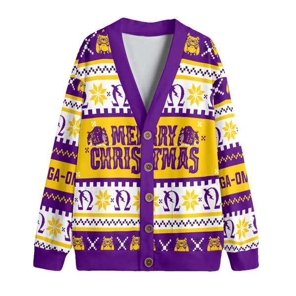 Fraternity Shirt - OPP Christmas Bulldog Knitted Fleece Cardigan