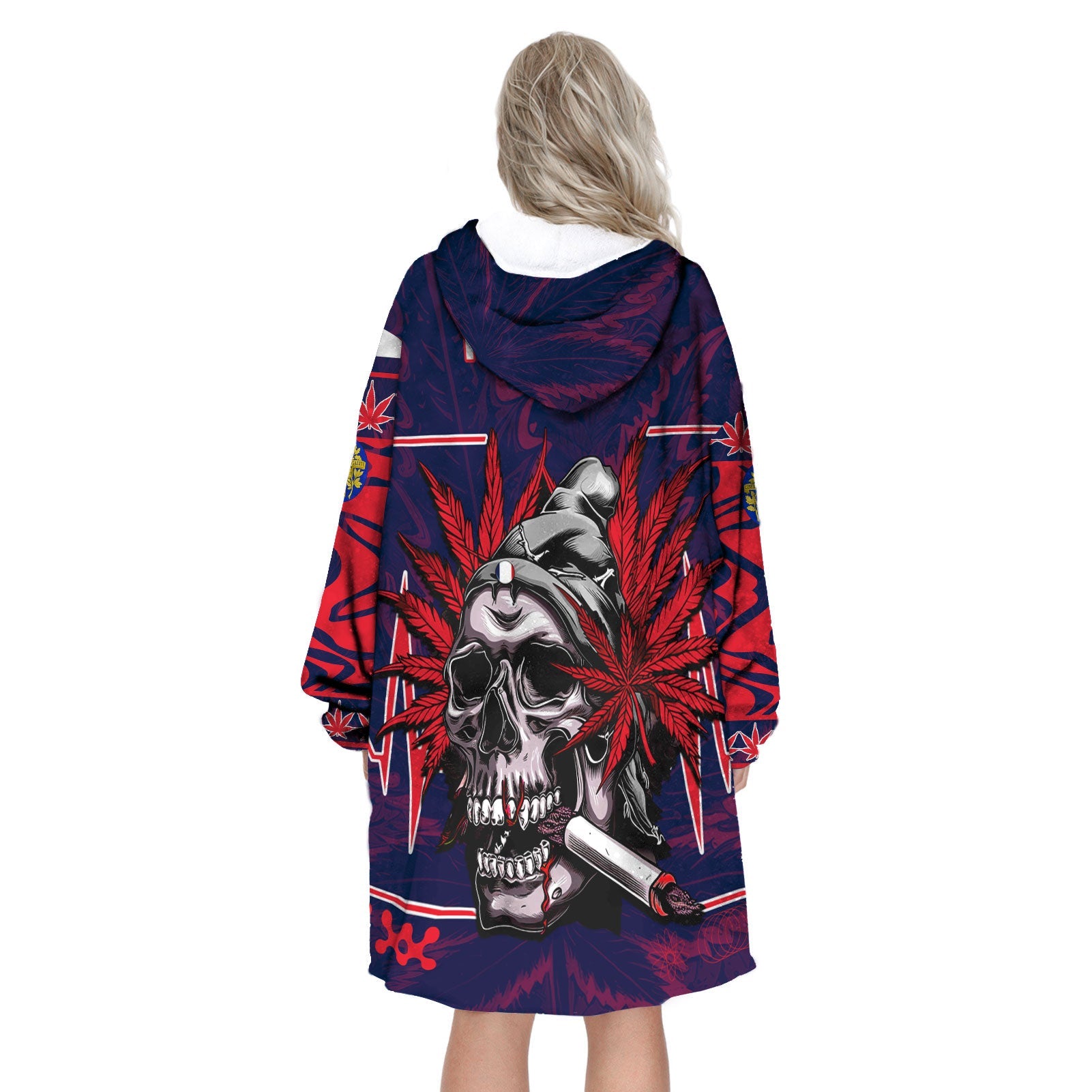 France Snug Hoodie Flag & Coat Of Arms Marijuanas Style