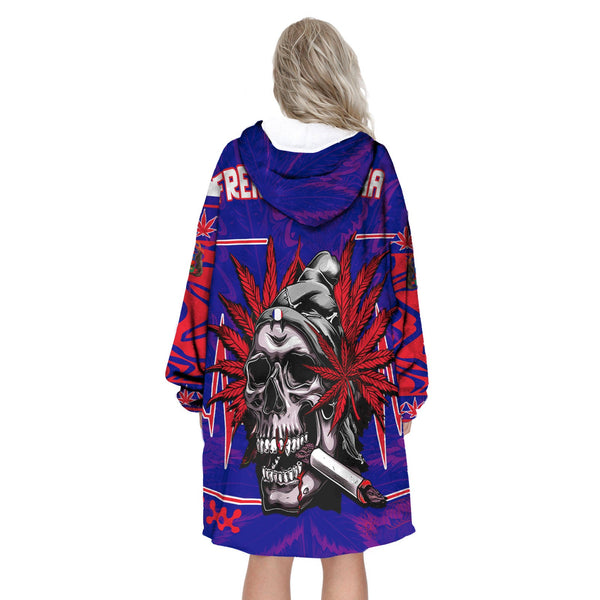 French Guiana Snug Hoodie Flag & Coat Of Arms Marijuanas Style