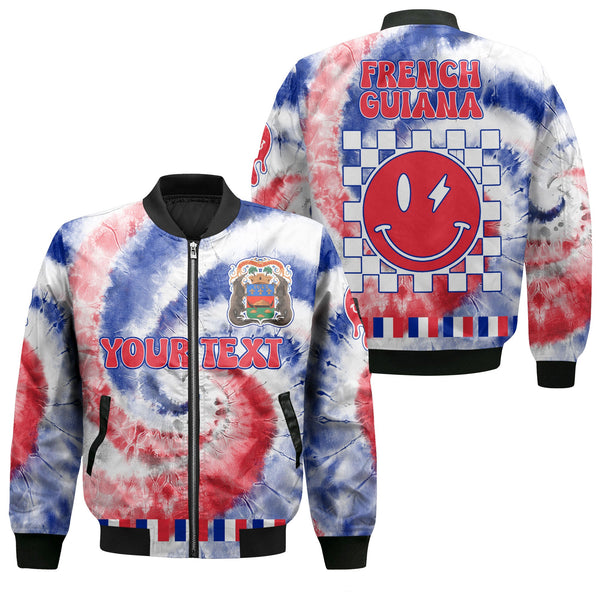 French Guiana Bomber Jacket Custom Tie Dye Style 1