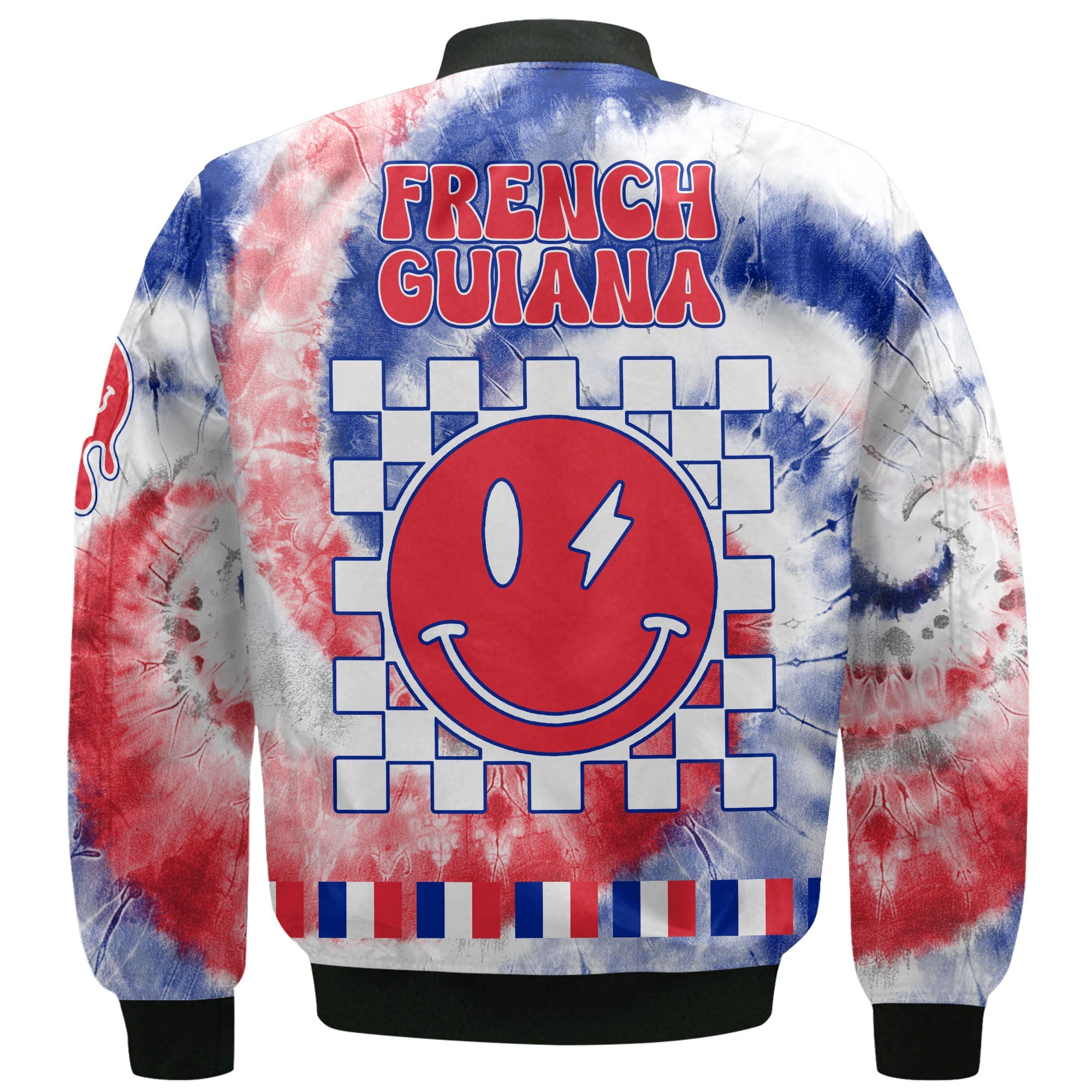 French Guiana Bomber Jacket Custom Tie Dye Style 2