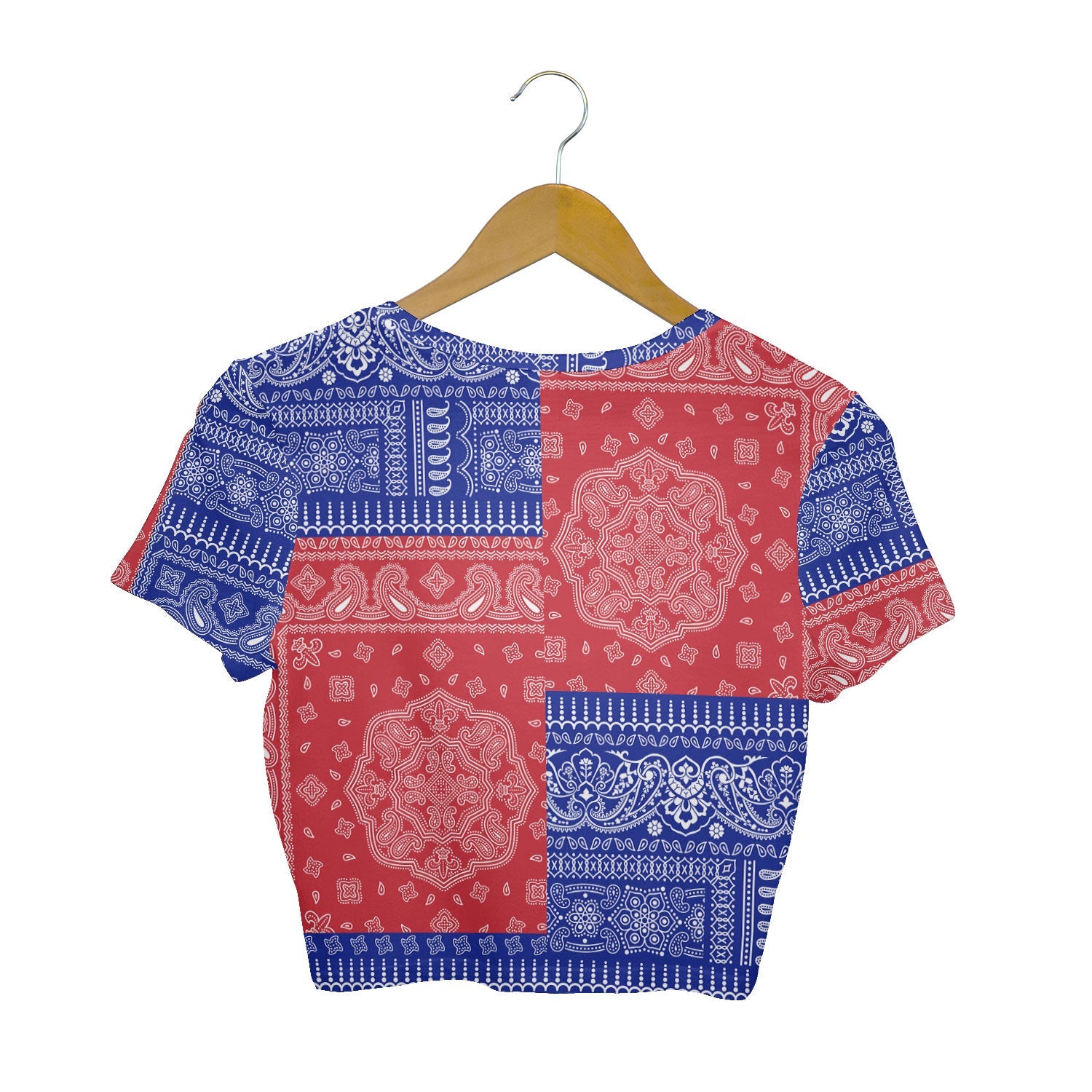 French Guiana Croptop T Shirt Flag And Paisley Basic Style 4