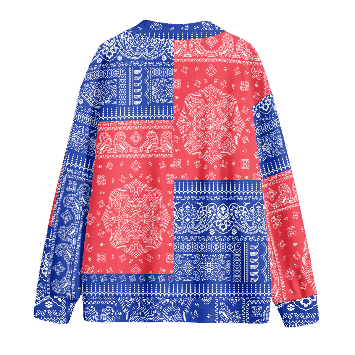 French Guiana Fleece Cardigan Flag And Paisley Basic Style 2