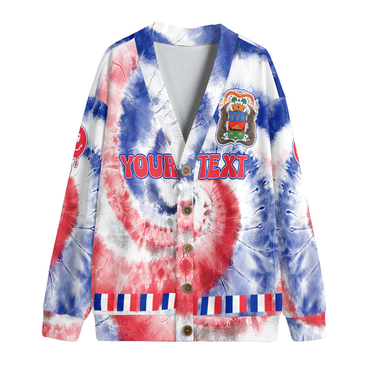 French Guiana Fleece Cardigan Custom Tie Dye Style 4