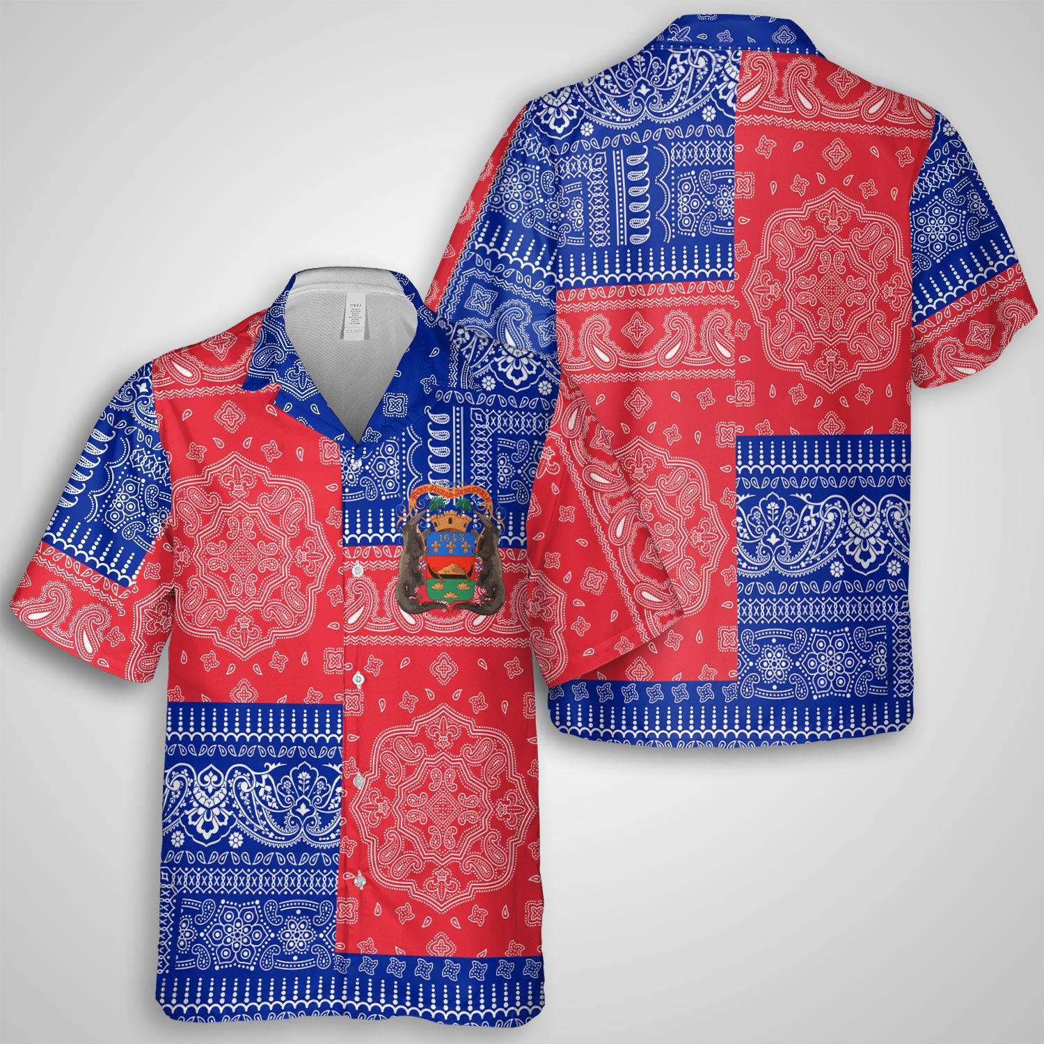 French Guiana Hawaiian Shirt Flag And Paisley Basic Style 1