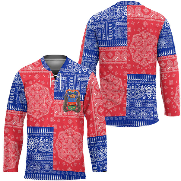 French Guiana Hockey Jersey Flag And Paisley Basic Style 1