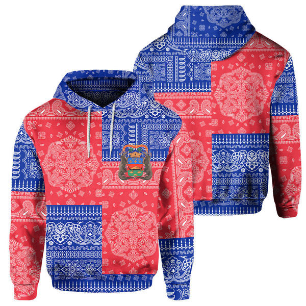 French Guiana Hoodie Flag And Paisley Basic Style 1