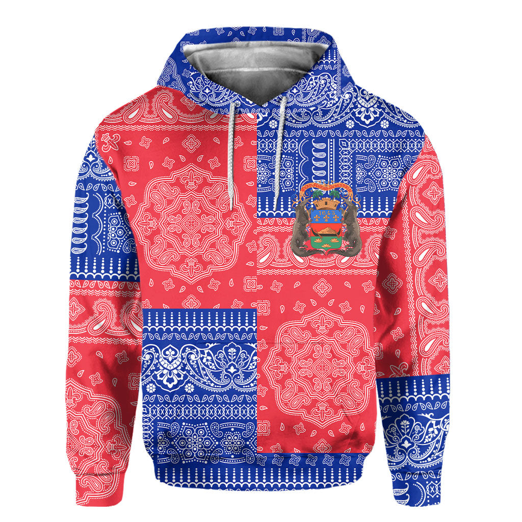 French Guiana Hoodie Flag And Paisley Basic Style 2