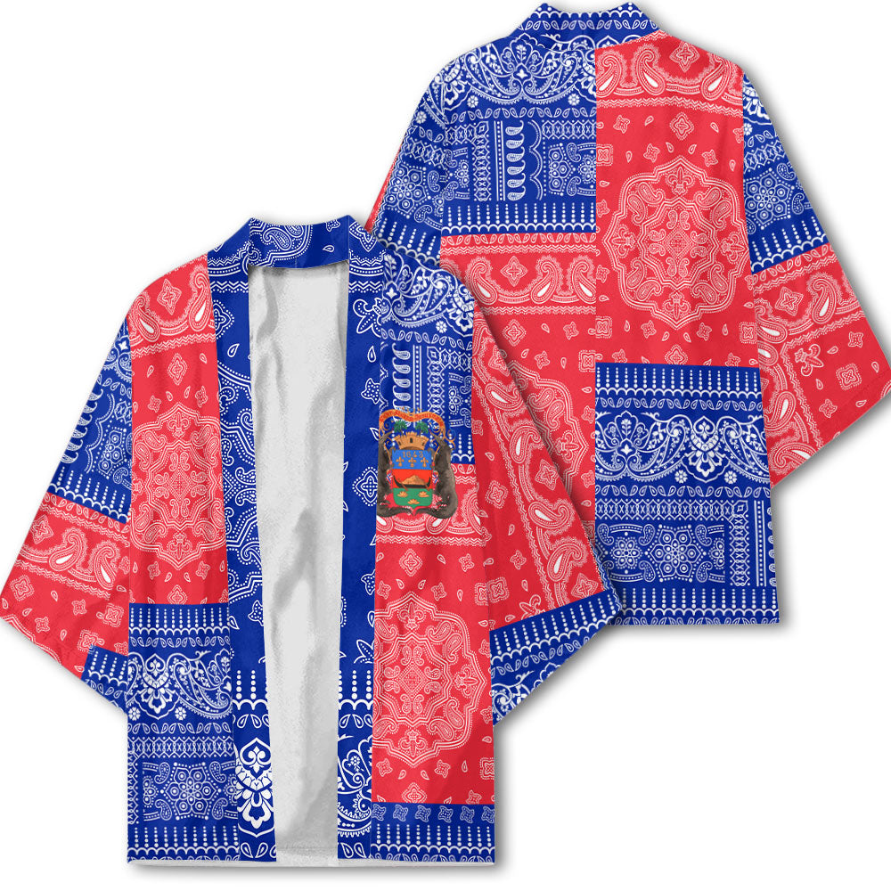 French Guiana Kimono Flag And Paisley Basic Style 1