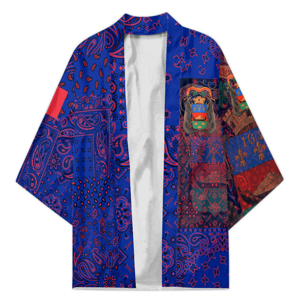 French Guiana Kimono Paisley Flag And Skull Style 1