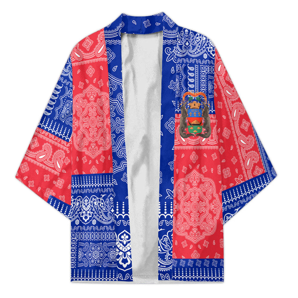 French Guiana Kimono Flag And Paisley Basic Style 2