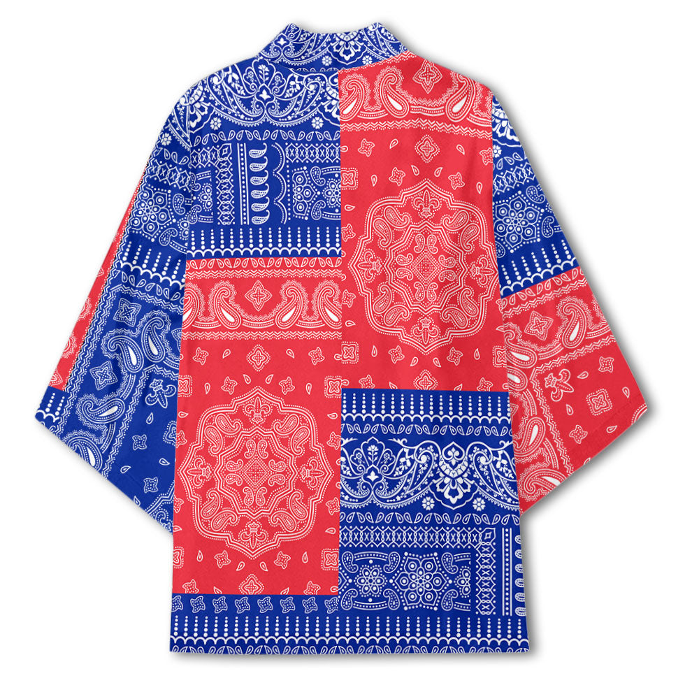 French Guiana Kimono Flag And Paisley Basic Style 3