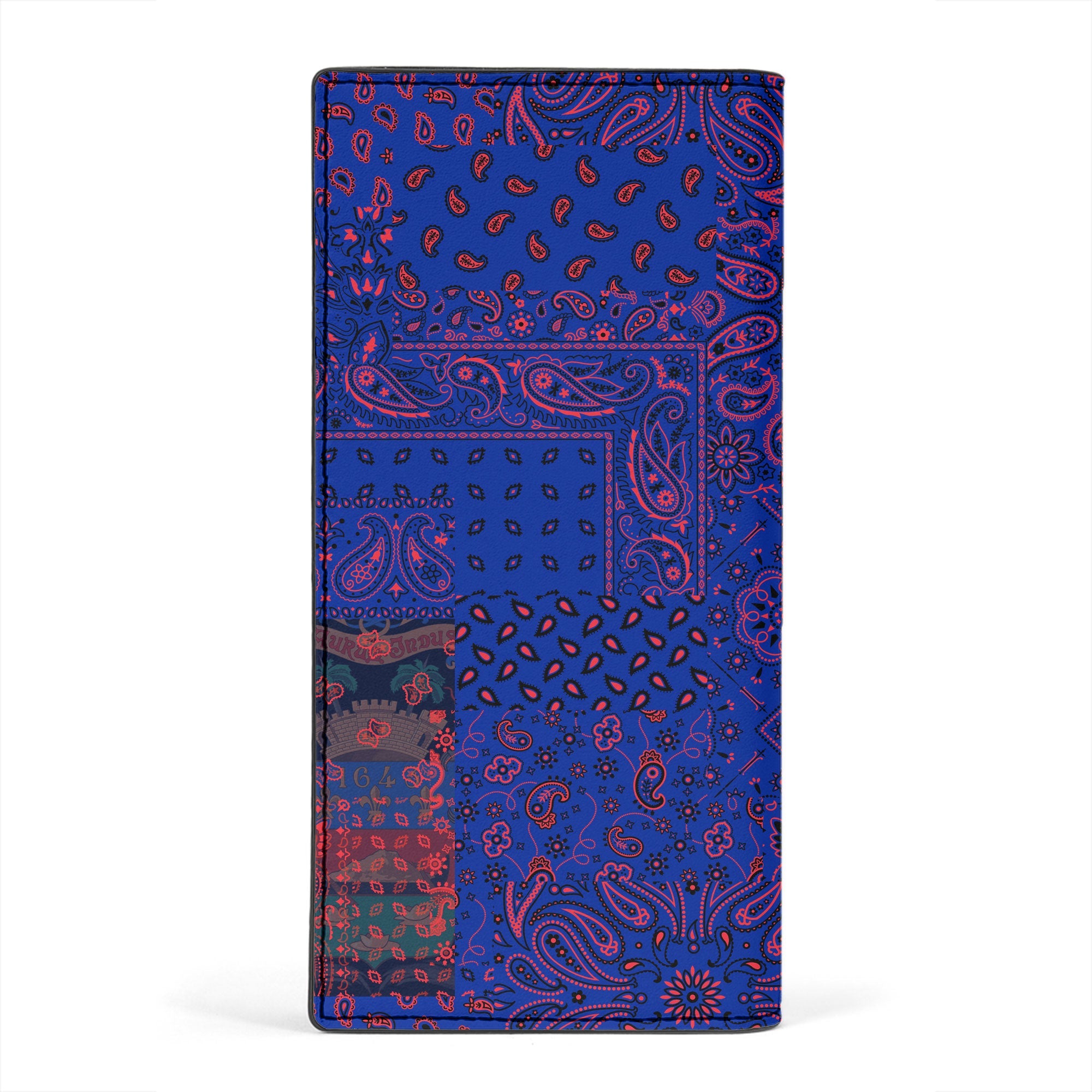 French Guiana Leather Wallet Paisley Flag And Skull Style 2