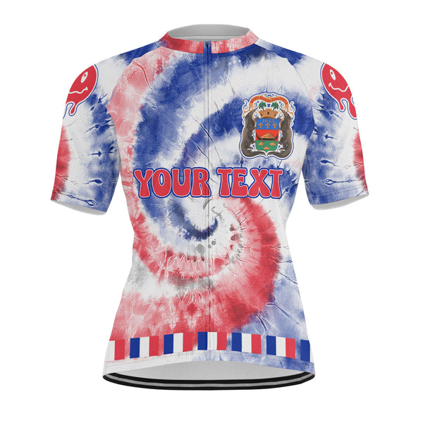 French Guiana Men Cycling Jersey Custom Tie Dye Style 1