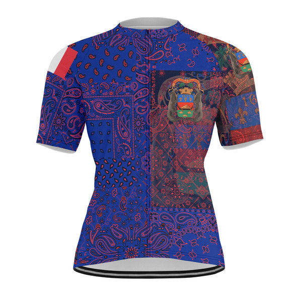 French Guiana Men Cycling Jersey Paisley Flag And Skull Style 1