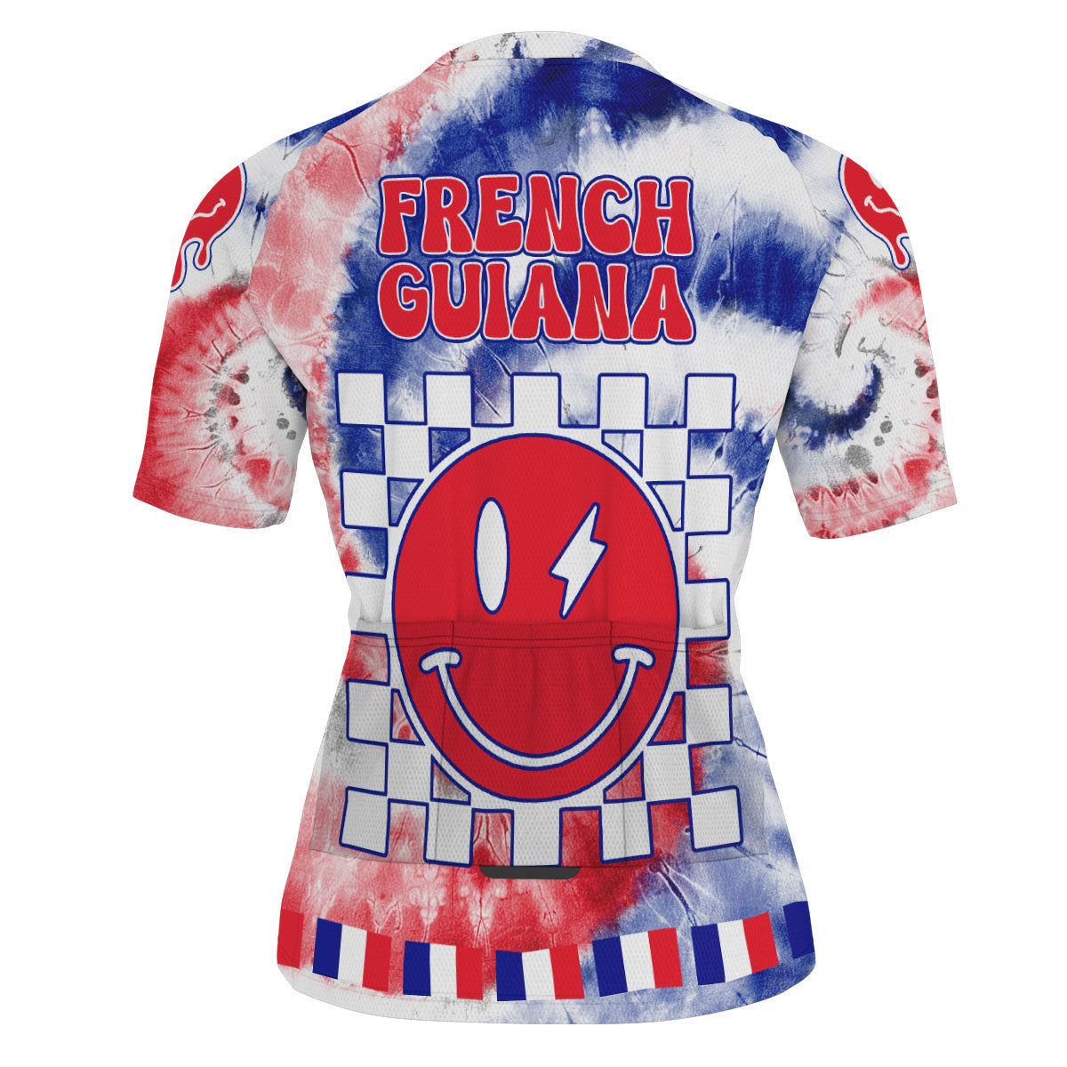 French Guiana Men Cycling Jersey Custom Tie Dye Style 3