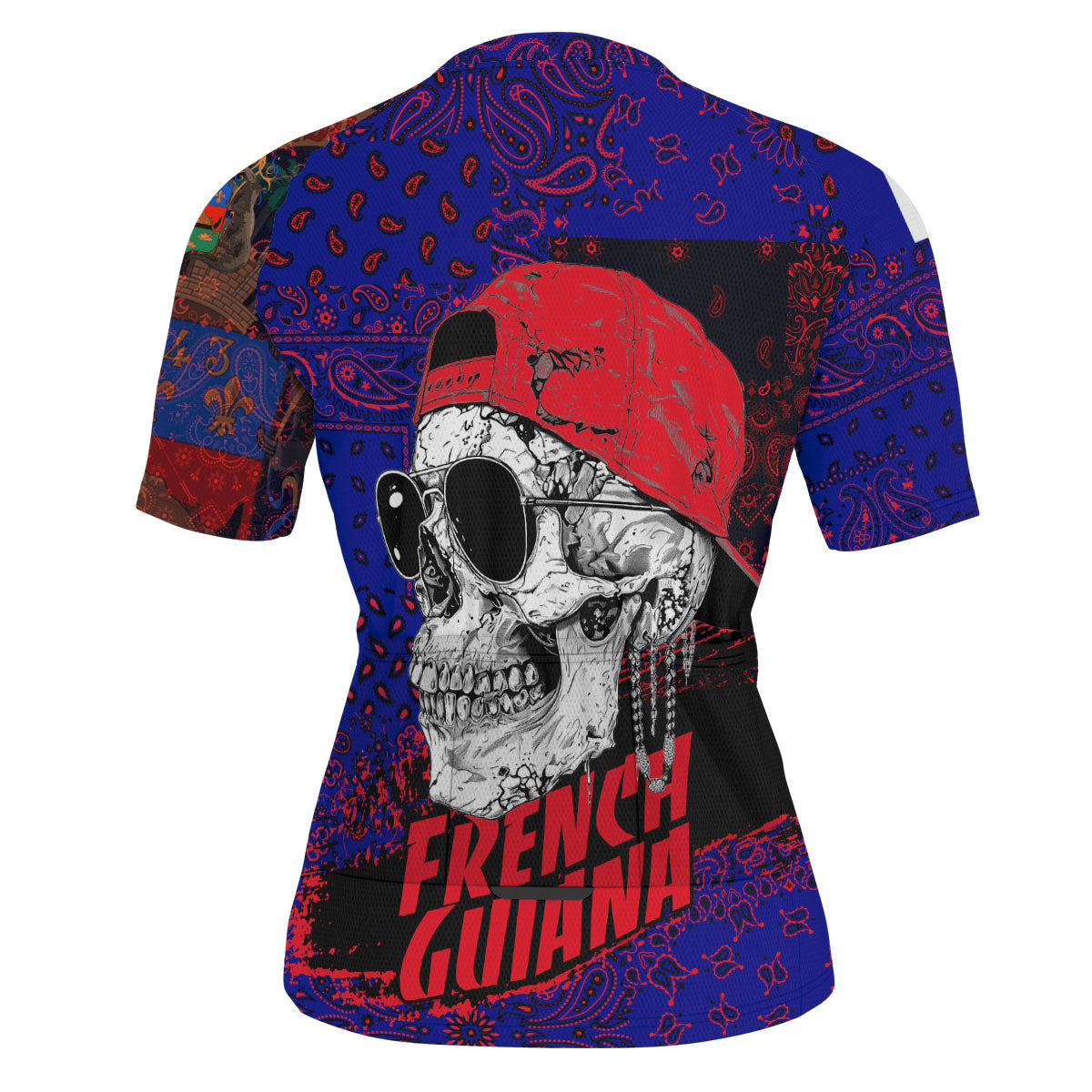 French Guiana Men Cycling Jersey Paisley Flag And Skull Style 3