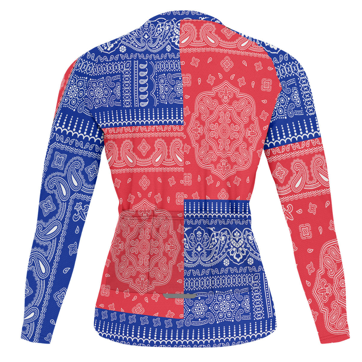 French Guiana Raglan Men Cycling Jersey Long Sleeve Flag And Paisley Basic Style 2