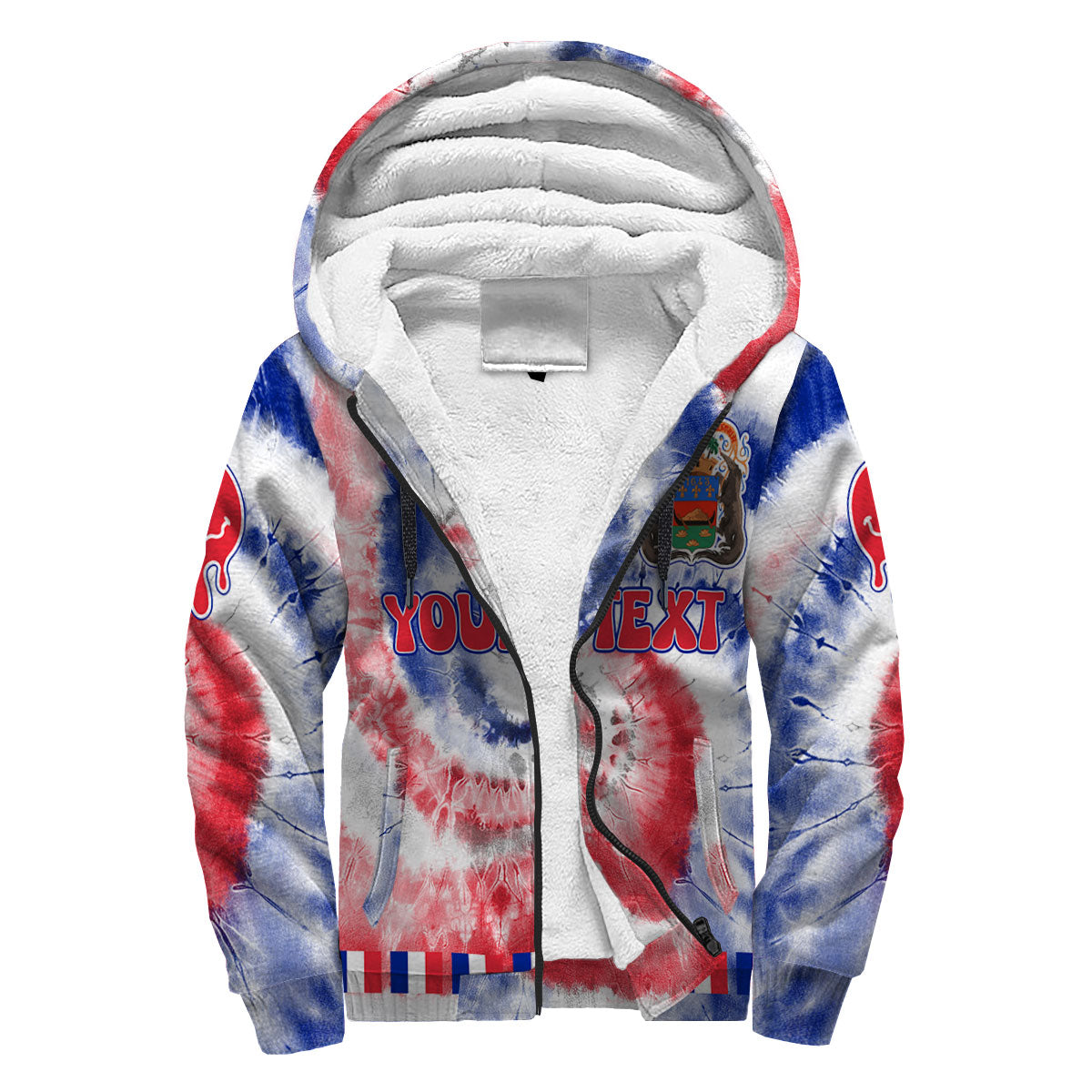 French Guiana Sherpa Hoodie Custom Tie Dye Style 3