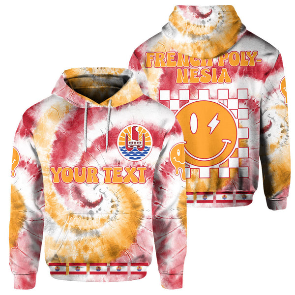 French Polynesia Hoodie Custom Tie Dye Style 1