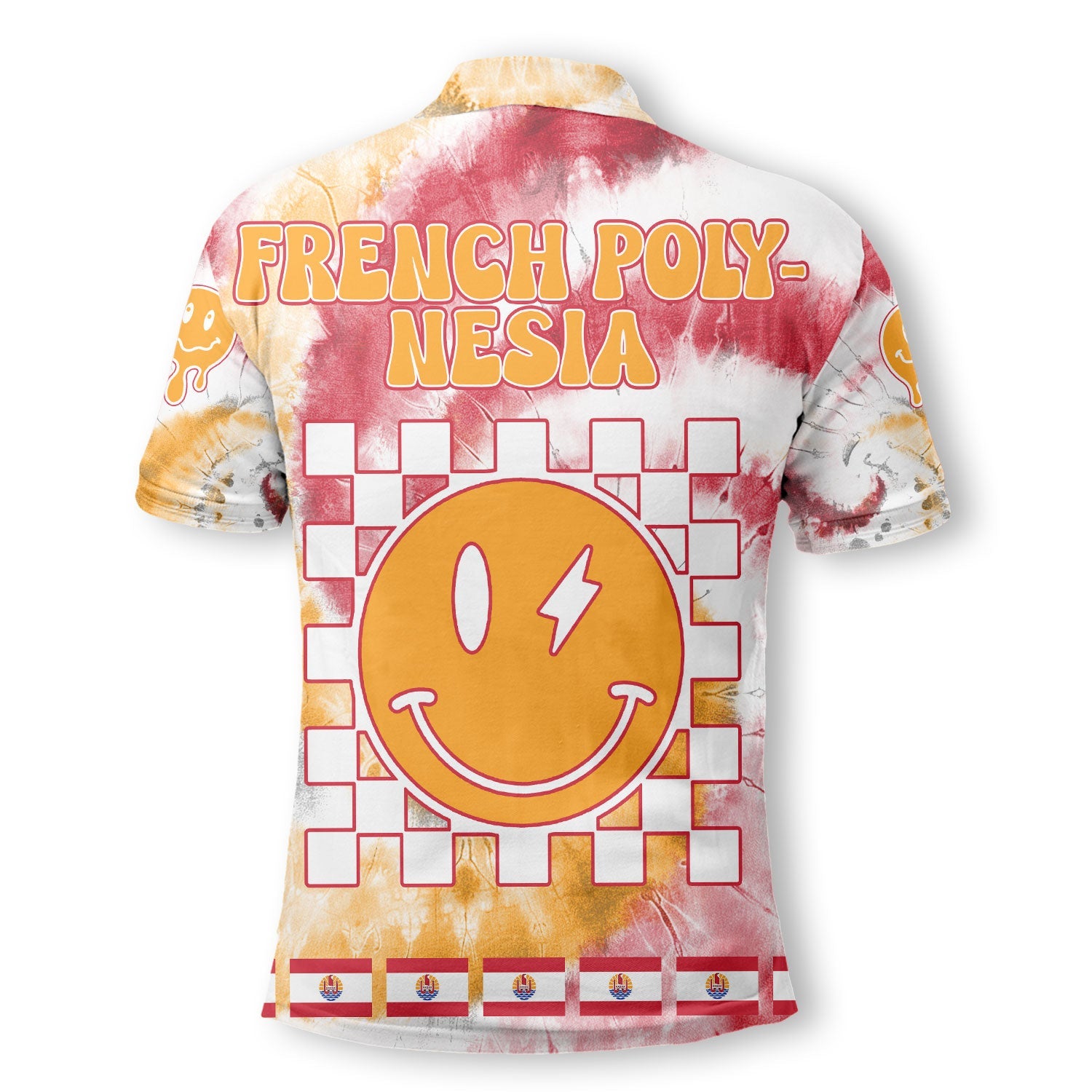 French Polynesia Polo Shirt Custom Tie Dye Style 3