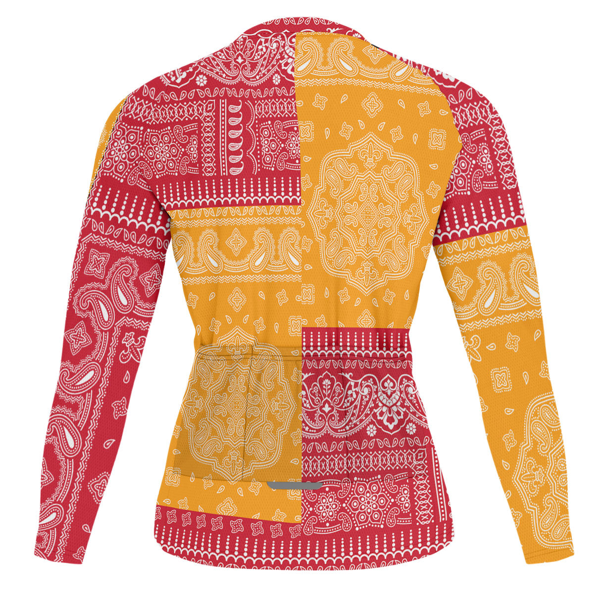 French Polynesia Raglan Men Cycling Jersey Long Sleeve Flag And Paisley Basic Style 2