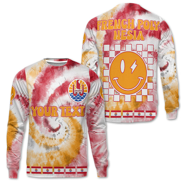 French Polynesia Sweatshirt Custom Tie Dye Style 1