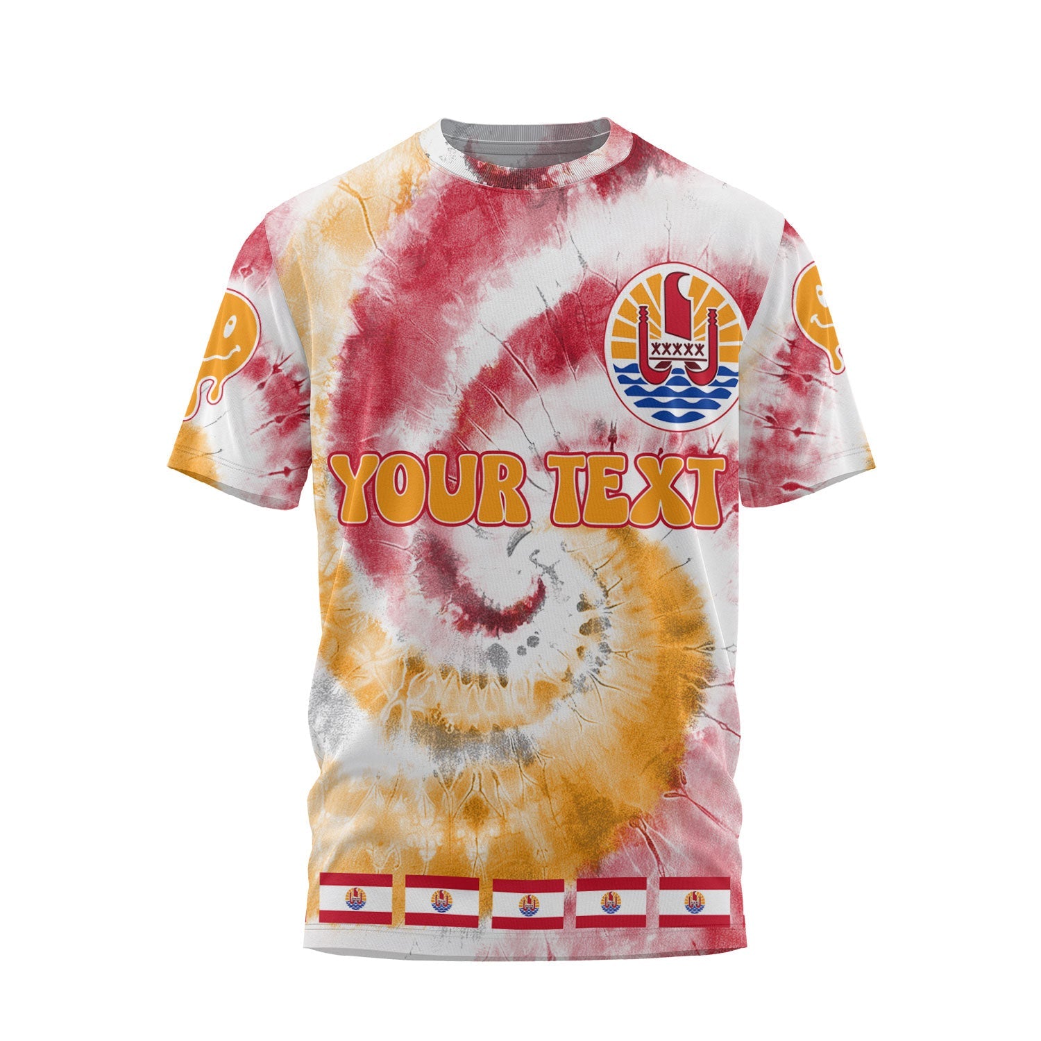 French Polynesia T Shirt Custom Tie Dye Style 1